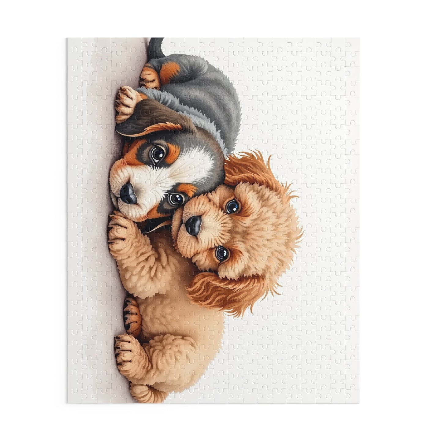 Jigsaw Puzzle – Miniature Dachshund & Toy Poodle Puppy (120, 252, 500-Piece)