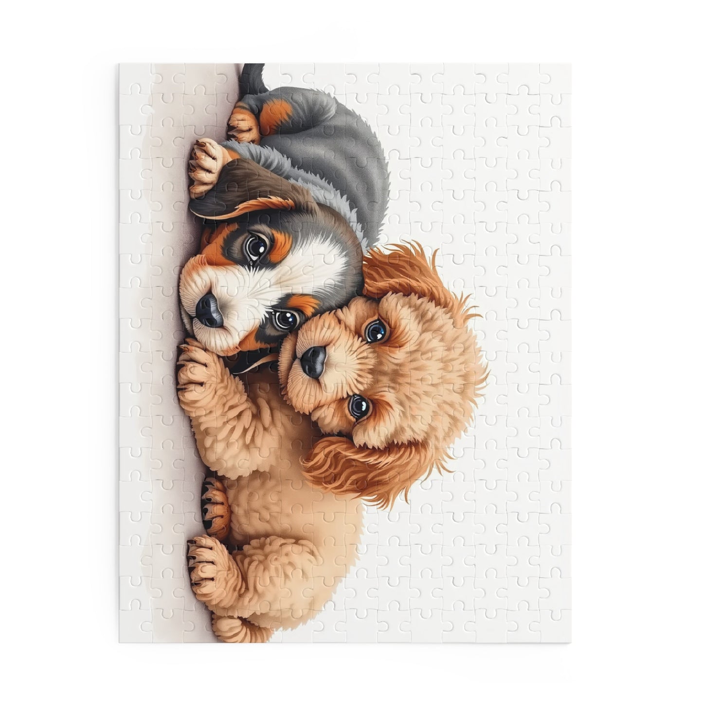Jigsaw Puzzle – Miniature Dachshund & Toy Poodle Puppy (120, 252, 500-Piece)