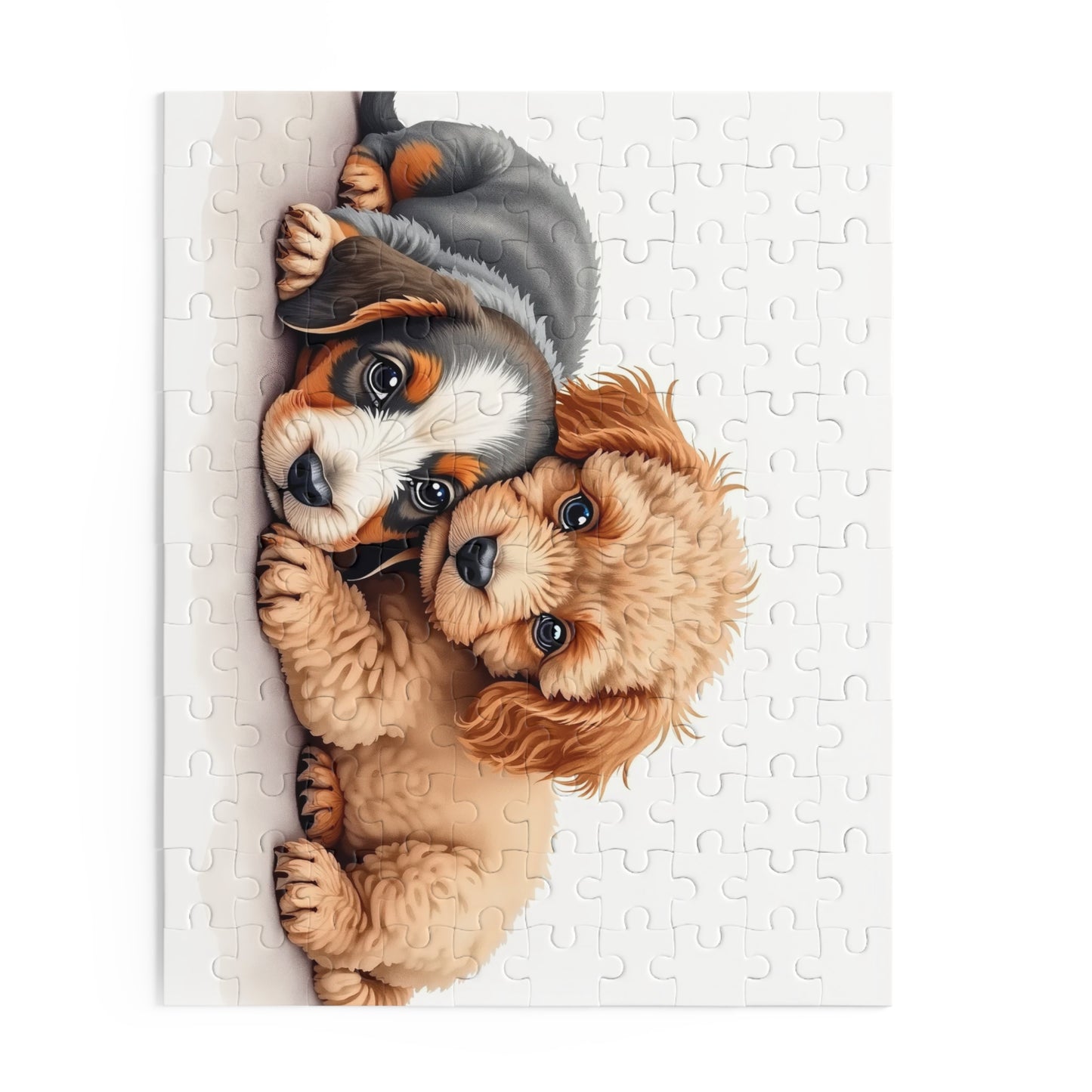 Jigsaw Puzzle – Miniature Dachshund & Toy Poodle Puppy (120, 252, 500-Piece)