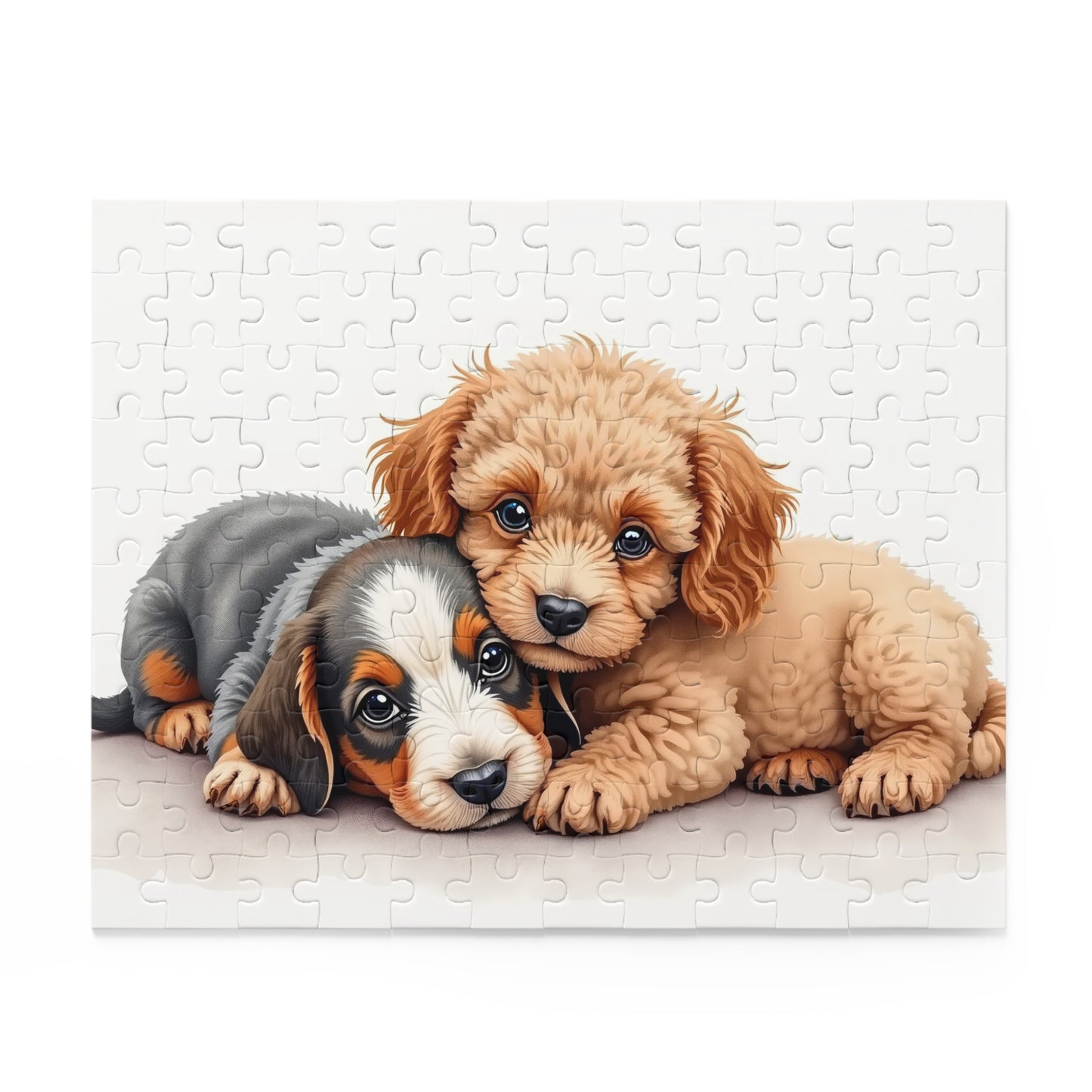 Jigsaw Puzzle – Miniature Dachshund & Toy Poodle Puppy (120, 252, 500-Piece)