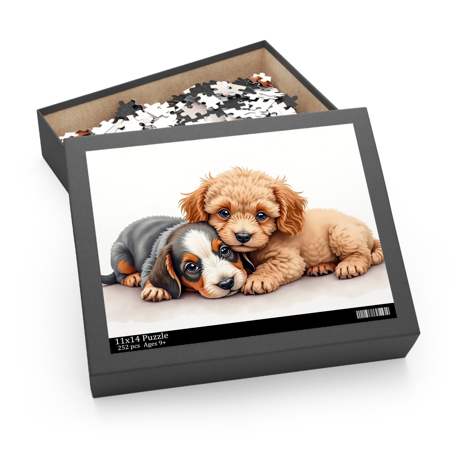 Jigsaw Puzzle – Miniature Dachshund & Toy Poodle Puppy (120, 252, 500-Piece)