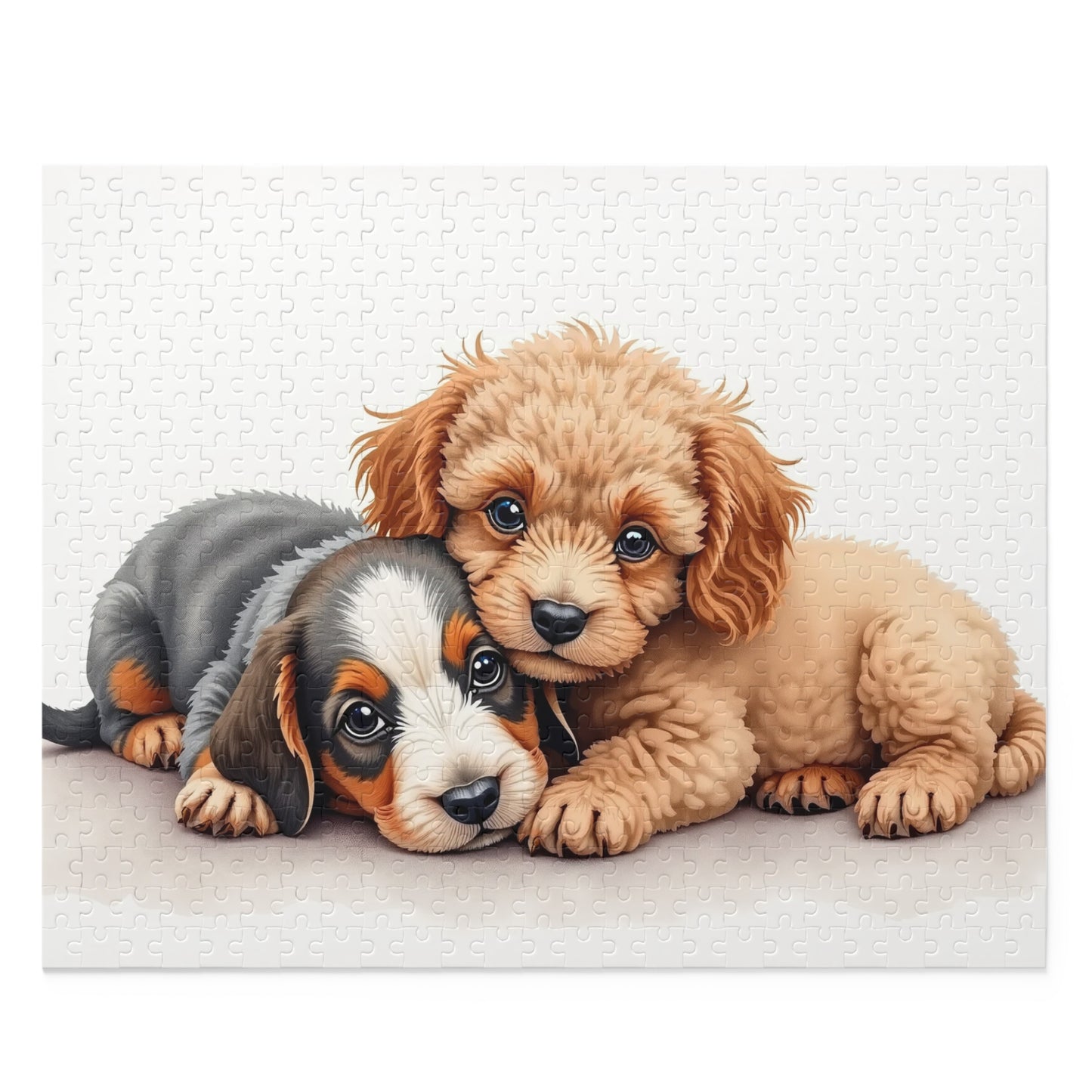 Jigsaw Puzzle – Miniature Dachshund & Toy Poodle Puppy (120, 252, 500-Piece)