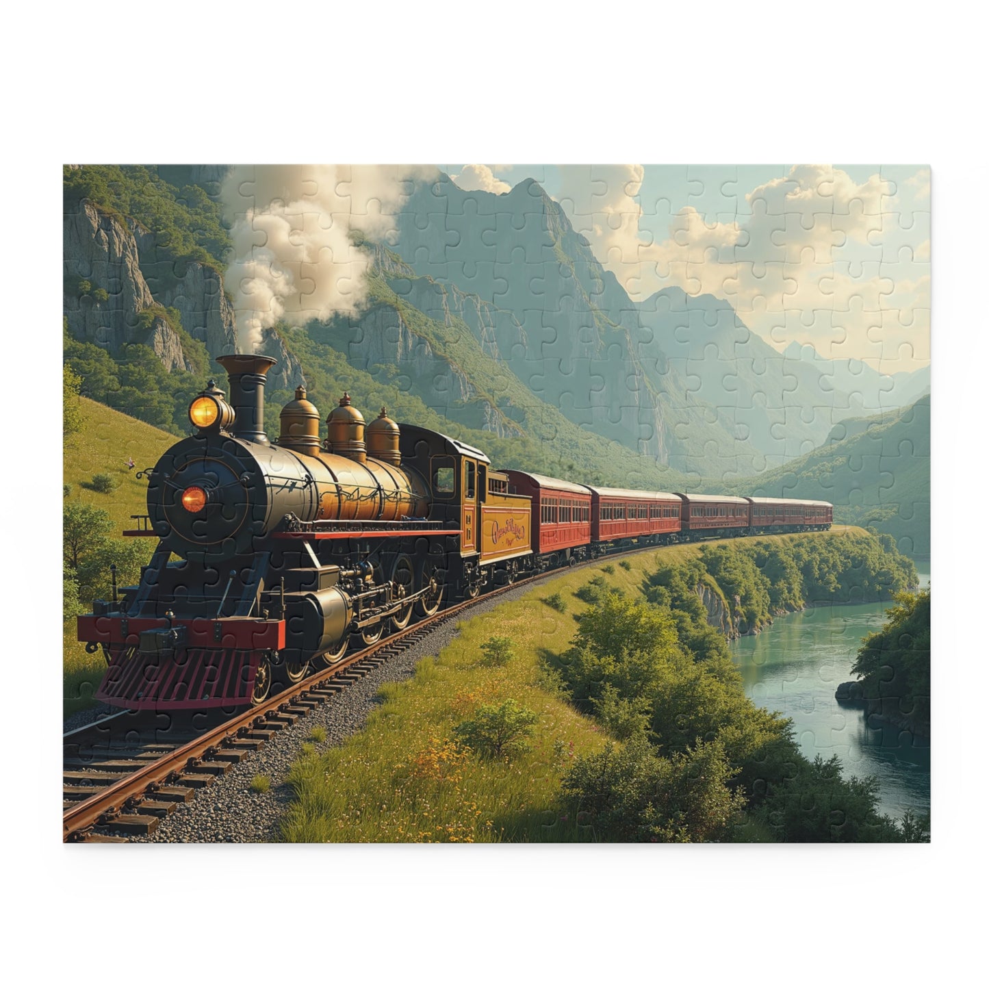 Vintage Steam Train Puzzle (120, 252, 500-Piece) (120, 252, 500-Piece)